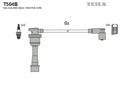 К-т дротів високої напруги Tesla T504B (фото 1)