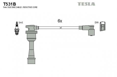 К-т дротів високої напруги Tesla T531B (фото 1)