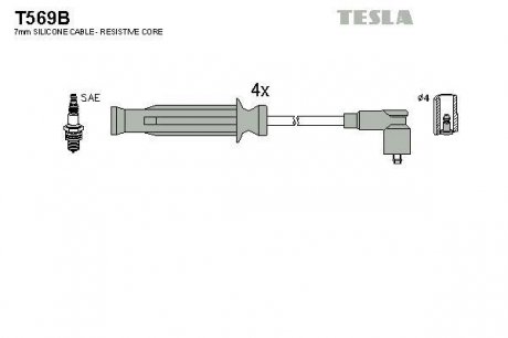 К-т дротів високої напруги Tesla T569B (фото 1)