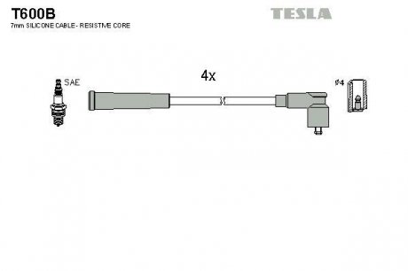 К-т дротів високої напруги Tesla T600B (фото 1)