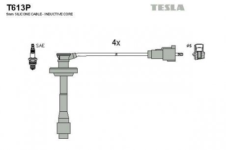 К-т дротів високої напруги Tesla T613P (фото 1)