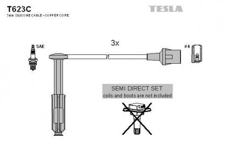 К-т дротів високої напруги Tesla T623C (фото 1)