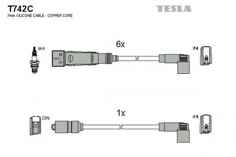 Провод высокого напряжения Tesla T742C (фото 1)
