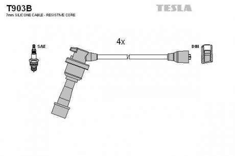 К-т дротів високої напруги Tesla T903B (фото 1)