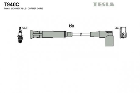 К-т дротів високої напруги Tesla T940C (фото 1)