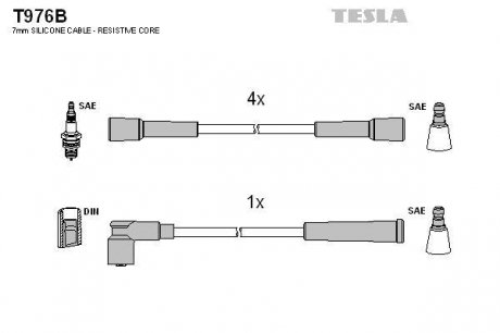 К-т дротів високої напруги Tesla T976B (фото 1)