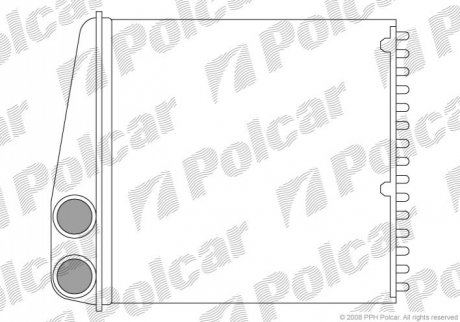 Радиатор пічки Nissan Micra K12 1.0 16V 2002/11>/Renault Clio II, III 1.0-1.6 01.03- Polcar 2707N8-2 (фото 1)