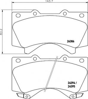Колодки тормозные дисковые передние Strong Ceramic Land Cruiser (J200) (07-)/Land Cruiser Prado (J150) (09-) NISSHINBO NP1045SC (фото 1)