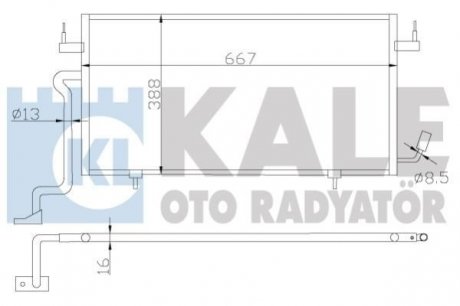 KALE CITROEN Радиатор кондиционера Berlingo,Xsara,Peugeot Partner 1.8D/1.9D 98- KALE OTO RADYATOR 385500 (фото 1)