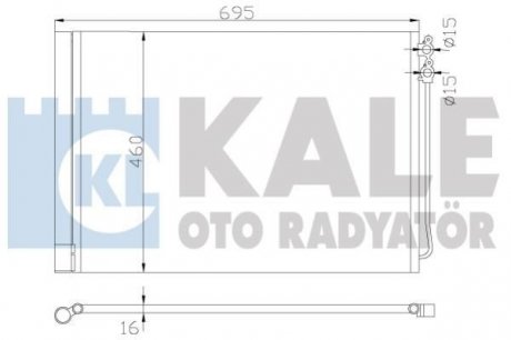 KALE BMW Радіатор кондиционера 5 F10,6,7 F01 KALE OTO RADYATOR 342415 (фото 1)