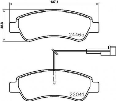 Гальмівні колодки дискові зад. Citroen Jumper Fiat Ducato Peugeot Boxer 2.2Hdi-3.0Hdi 14- HELLA PAGID 8DB 355 021-901 (фото 1)