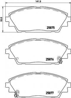 Гальмівнi колодки дисковi перед. Mazda 3 1.5/2.0/2.2D 09.13- HELLA PAGID 8DB 355 021-421 (фото 1)