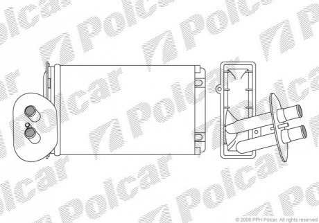 Радиатор опалювача VW T4 91- (+AC) Polcar 9566N8-3 (фото 1)