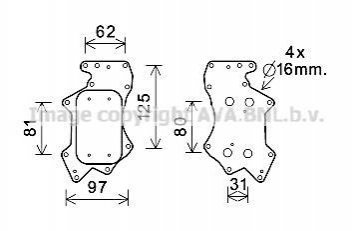 Радіатор масляний AUDI/VW (вир-во AVA) AVA COOLING AI3403 (фото 1)