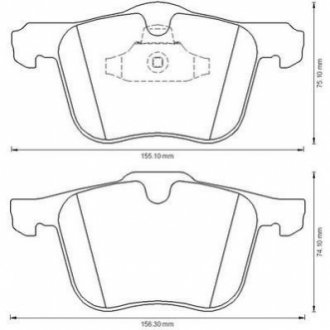 Гальмівні колодки передні Ford Galaxy, S-Max / Volvo S60, S80, V60, V70, XC70 Jurid 573179J (фото 1)