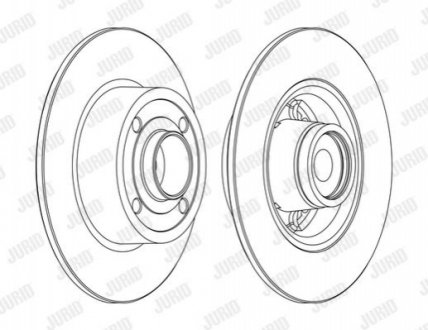 Гальмівний диск задній RENAULT CLIO/MEGANE/MODUS/TWINGO Jurid 562376J1 (фото 1)
