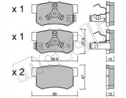 Комплект гальмівних колодок (дискових) Metelli 22-0173-1 (фото 1)