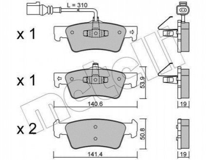 Комплект гальмівних колодок (дискових) Metelli 22-0661-1 (фото 1)