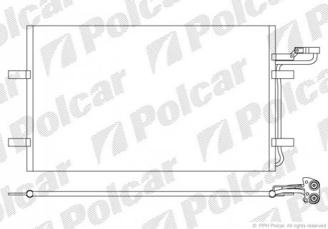 Радиатор кондиціонера Volvo C30, C70, S40, V50 1.6-2.0D 12.03-12.12 Polcar 9042K8C2S (фото 1)
