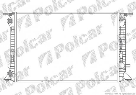 Радиатор охолодження Audi A4 1.8 TFSI/2.0 TDI 2007- Polcar 133708-4 (фото 1)