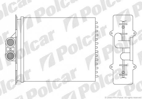 Теплообмінник (опал. салона) Opel Vectra B (+AC) Polcar 5516N8-2 (фото 1)