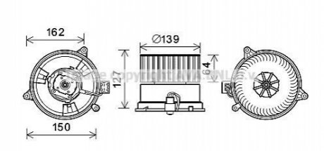 Вентилятор салону FORD FIESTA/FUSION (2002) (вир-во AVA) AVA COOLING FD8576 (фото 1)