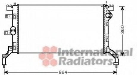 Радиатор охолодження RENAULT LAGUNA 10/07>15 (вир-во) Van Wezel 43002415 (фото 1)