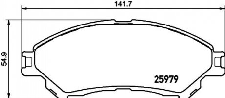 Колодки тормозные дисковые передні Suzuki SX4 (13-) NISSHINBO NP9022 (фото 1)