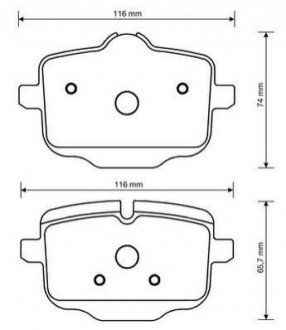 Колодки гальмівні BMW 5 (F10) 535i, 550i, 525d, 530d 03/10-> WVA 24703 FMSI: 8669-D1469 Jurid 573353J (фото 1)