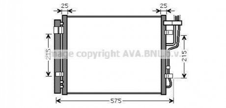 Радіатор кондиціонера HYUNDAI i30 (FD) (07-) (AVA) AVA COOLING HY5189D (фото 1)