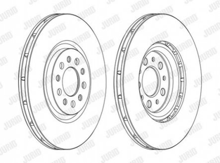 Гальмівний диск передній Alfa Romeo 159, Brera, Jiulietta, Spider / Jeep Cherokee Jurid 562391JC1 (фото 1)