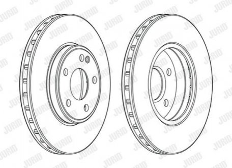 Гальмівний диск передній Mercedes A-Class (W176), B-Class (W246, W242), CLA (X117, C117), GLA (X156) Jurid 563114JC (фото 1)