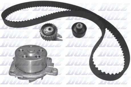 ALFA ROMEO К-кт ГРМ (помпа + ремень + ролик) 147 (937_) 1.6 16V T.SPARK ECO 01-10, 156 Sportwagon (932_) 1.6 00-06 Dolz KD086 (фото 1)