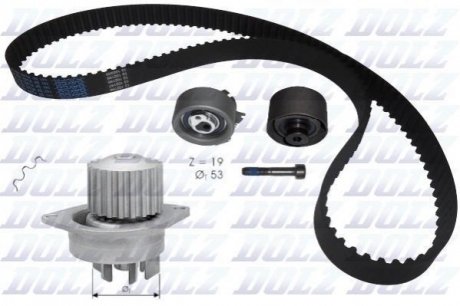 CITROEN К-т ГРМ (помпа + ремень + 2 ролика + крепеж) C3 I 1.6 02-10, PEUGEOT 106 II 1.6 96-04, 307 1.6 02-08 Dolz KD042