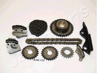 К-кт. цепи грм. NISSAN MICRA 1.0 -03 (2шт.ланцюг + 2шт.натяжитель + 4шт. шестерни+ 2шт. натяжителя) JAPANPARTS KDK-105 (фото 1)