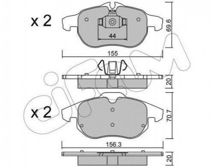 OPEL Тормозные колодки передн.Vectra C, Astra H, Zafira B FIAT Croma 05- SAAB 9-3 Cifam 822-540-0 (фото 1)