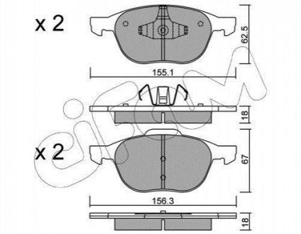 FORD Тормозные колодки передн.C-Max,Focus II,III,Kuga I,II Mazda 3,5,Volvo 03- Cifam 822-534-0 (фото 1)