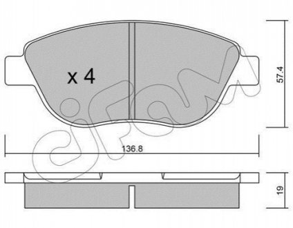 PEUGEOT Тормозные колодки дисковые 307 01-,Citroen Berlingo,Fiat Doblo Cifam 822-322-1 (фото 1)