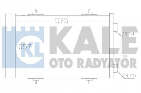 KALE CITROEN Радіатор кондиционера C5 III 1.6HDI 08-,Peugeot 407/508 KALE OTO RADYATOR 343090 (фото 1)