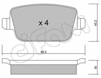 FORD Тормозные колодки задн.Focus II,Galaxy,Kuga,Mondeo,S-Max Cifam 822-780-0 (фото 1)