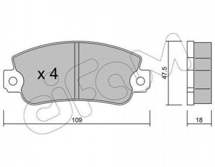 FIAT Колодки тормозные передние Panda 82-,Regata 83-,Uno Cifam 822-033-0 (фото 1)