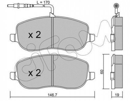 Тормозные колодки дисковые FIAT Scudo 1.9D 2.0JTD 02- Cifam 822-530-0 (фото 1)