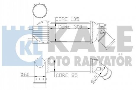 KALE CITROEN Інтеркулер C5 I,II,Peugeot 406,607 2.0/2.2HDI KALE OTO RADYATOR 343600 (фото 1)