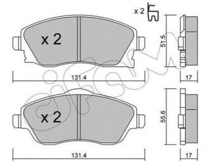 OPEL Тормозные колодки передн.Corsa C 1,0-1,8 00- Cifam 822-340-0 (фото 1)