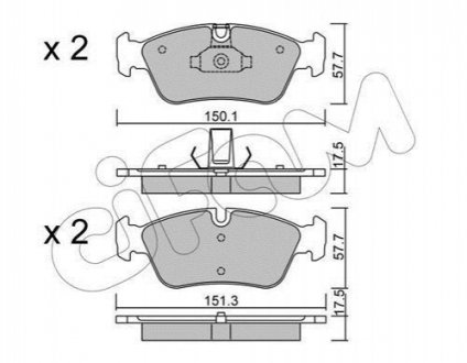 BMW Колодки тормозные передні E36,46 316-325 98- Cifam 822-260-0 (фото 1)