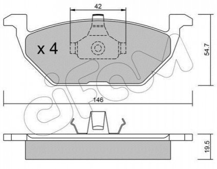 VW Колодки торм.передн.Golf IV 1.6/1.9TDi,Audi A3 Cifam 822-211-0 (фото 1)