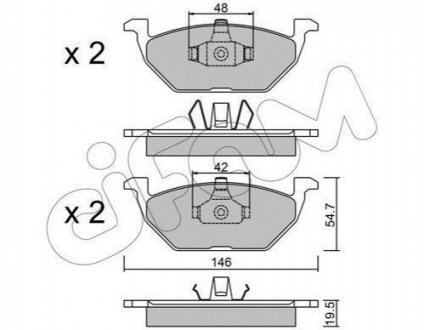 VW Колодки торм.передн.Golf-IV 1.6/1.9TD,Audi A3 Cifam 822-211-1 (фото 1)