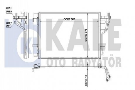 KALE KIA Радиатор кондиционера Cerato II 1.6/2.0 09- KALE OTO RADYATOR 342535 (фото 1)