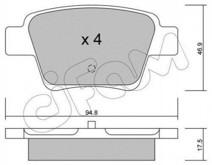 CITROEN Тормозн.колодки задн.C4,Peugeot 307 Cifam 822-639-0 (фото 1)