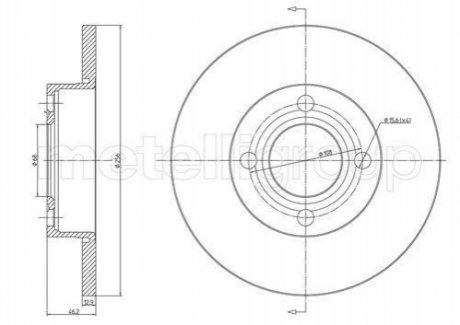 VW Диск тормозной передн.Audi 80,100 76-91 Cifam 800-062 (фото 1)